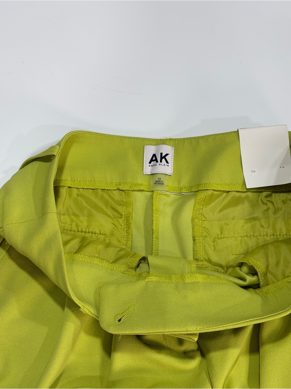 Anne Klein Chartreuse Cropped Wide-Leg Trousers - Picture 4 of 13